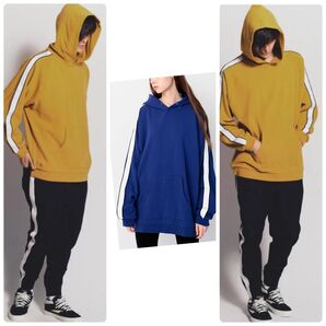 monkey time モンキータイム ビックシルエットラインパーカー 大きめM ユナイテッドアローズ