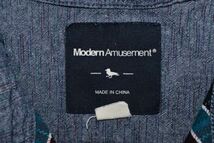 ☆US古着 Modern Amusement モダンアミューズメント ネルシャツ チェック ブラック×グリーン赤【L】コットン　　　　　◆2039◆_画像4