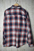 ☆US古着 TOMMY HILFIGER DENIM トミーヒルフィガー ネルシャツ チェック 赤ネイビー白【L】コットン　　　　　◆2067◆_画像3