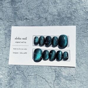 ネイルチップ|マグネット キラキラ ビジュー 宇宙 夜空 星空ネイル〈color:ブラック×ブルー〉
