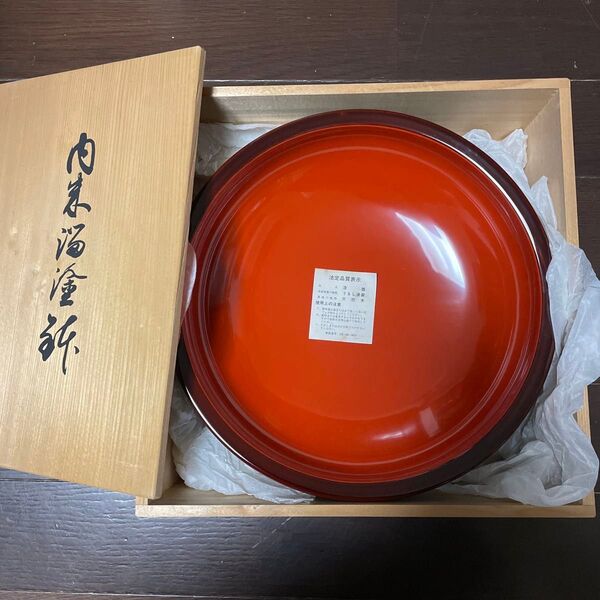 五木ひろし 結婚式引き出物 漆塗り 菓子器 木箱入り 漆器