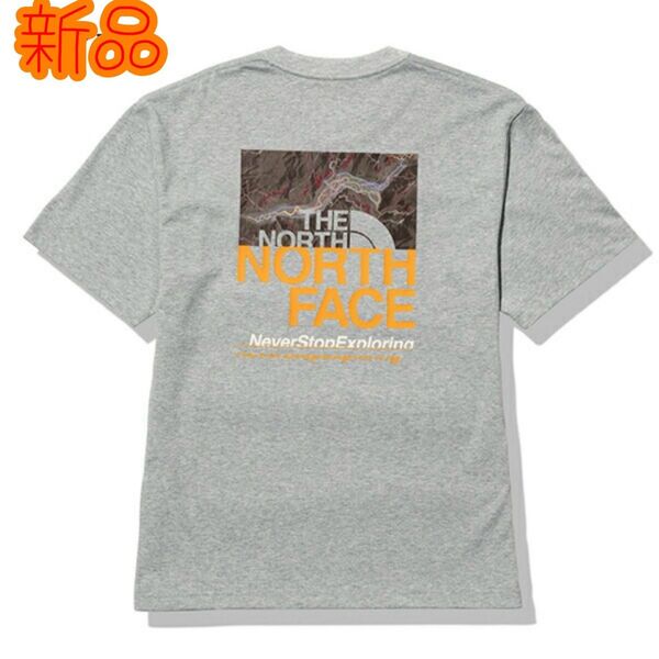 ノースフェイス THE NORTH FACE ハーフ スウィッチング ロゴ ティー S/S Tシャツ 半袖 グレー M メンズ