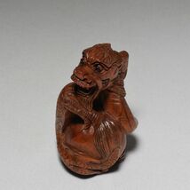 根付 龍 柘植 木彫品 木製 彫刻品 現品お渡し 0707-7-20_画像5