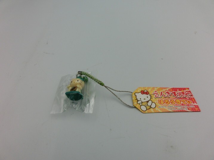 ハローキティ えんぎもんや 根付け ストラップ 金の招き猫