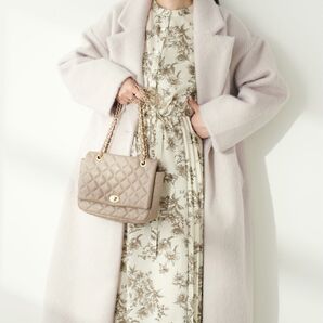 本日限定!ナチュラルクチュール ニットシャギー袖タックチェスターコート アイボリー