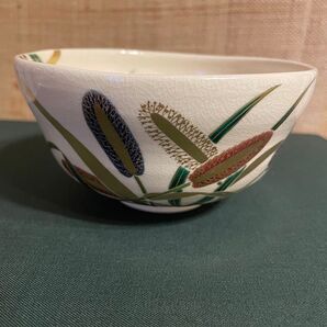 未使用品 茶道具 茶 東福窯 能久造 色絵狗尾草之図