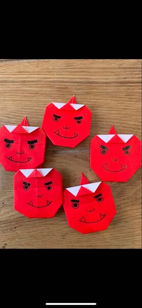 節分 鬼の折り紙 製作