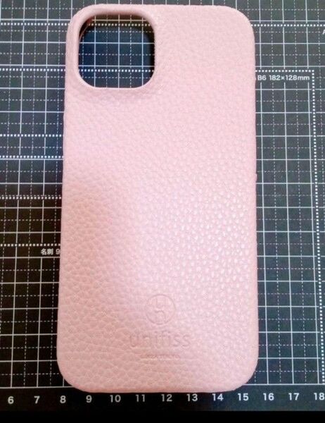 セール unifiss iPhone 14用ケース ピンク 薄型 軽量 ワイヤレス充電対応 高級 シュリンク PU レザー