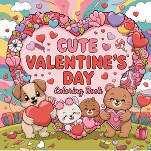 バレンタイン塗り絵Cute Animal Coloring Book