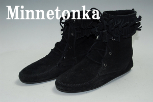 厳選！海外買い付け！DS8850★ファン待望！隠れた名作品★★ミネトンカ・Minnetonka★★4ホール/黒/HI/スエード/25㎝ 　状態良品！