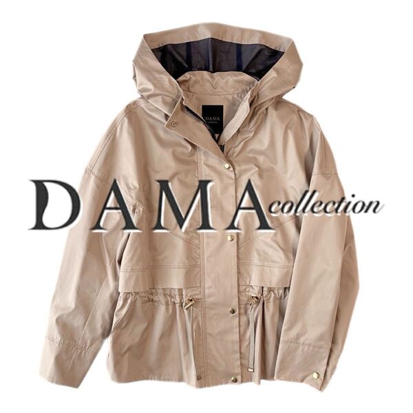 DAMA はっ水加工ペプラムフーデットブルゾン キャメルベージュ サイズ1