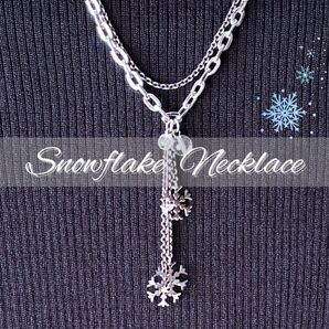 スノーフレークモチーフ 雪の結晶 ネックレス
