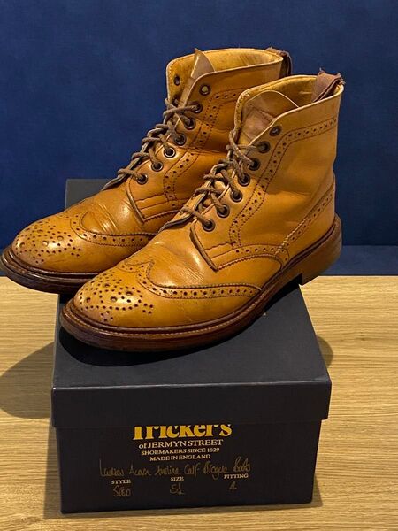 【箱付】Tricker's トリッカーズカントリーウイングブーツUK5.5 茶 レザー