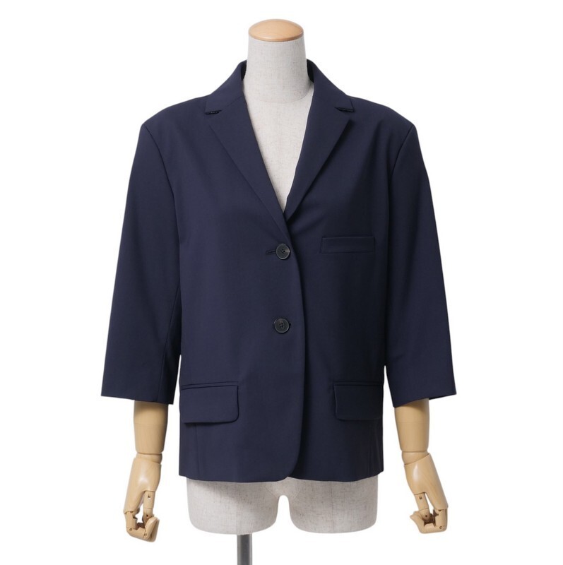 JIL SANDER ジルサンダー ジャケット 七分袖 ネイビー ポリエステル Yahoo!オークション -「jil sander navy」(ジャケット、上着
