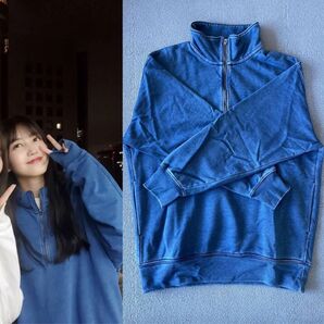 UNIQLO(ユニクロ) インディゴスウェットハーフジッププルオーバー