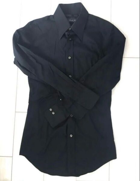 【美品】JUNMENジュンメン black line シャツ 黒 S 細身タイト