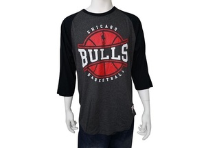 nts-4074A-0053-L Mitchell＆Ness NBA Chicago Bulls ミッチェルアンドネス 七分袖 Ｔシャツ ラグラン L