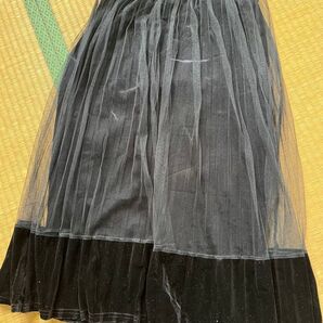 チュール スカート ブラック ベロア