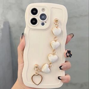 iPhone用 保護ケース カバー ハンドストラップ付き 白