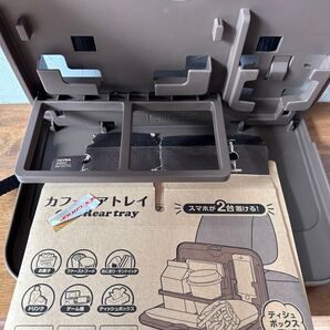 W853 ブラウン スマホポケット付 カフェリアトレイ リアトレイ 車内用品 セイワ(SEIWA)