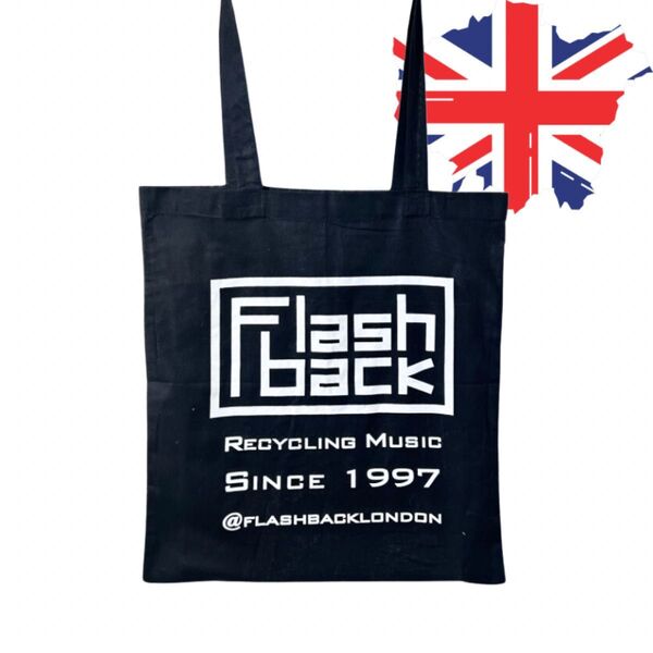 ロンドン発 Flashback フラッシュバックレコード オリジナル トートバッグ エコバッグ 男女兼用 ユニセックス A4 新品