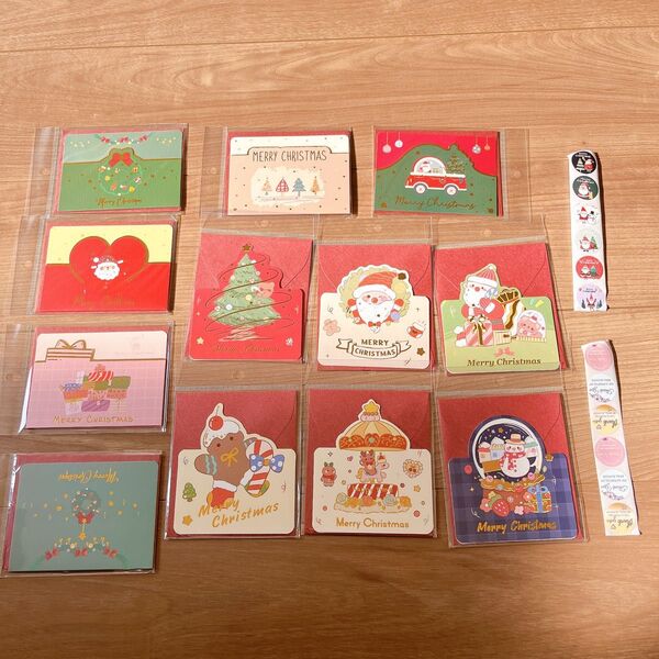 クリスマスカード セット メッセージカード xmas グリーディングカード