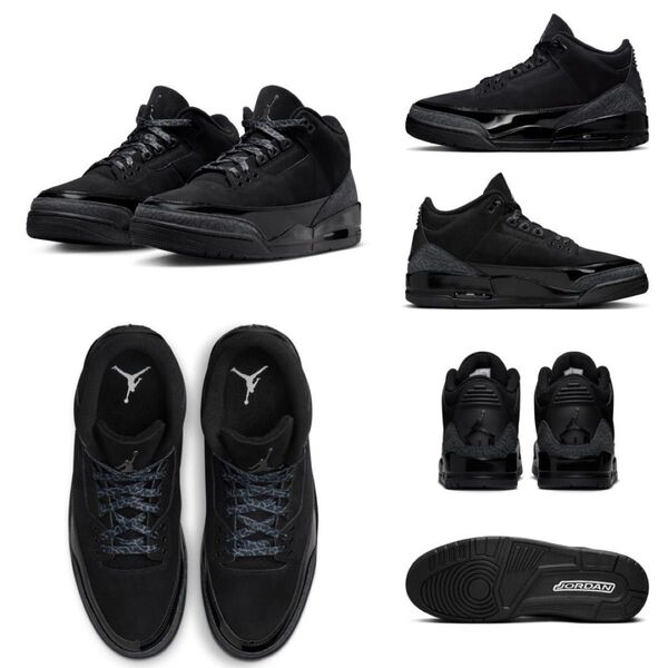 JORDAN BRAND AIR JORDAN 3 RETRO BLACK/DARK CHARCOAL-WHITE