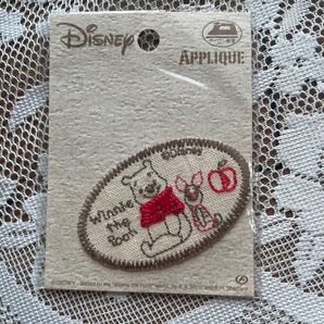 Disney ナチュラルワッペン プーさんとピグレット 刺繍アイロンワッペン