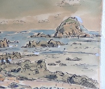 古い水彩画 洋画家 河野扶 川木崎 1976_画像3