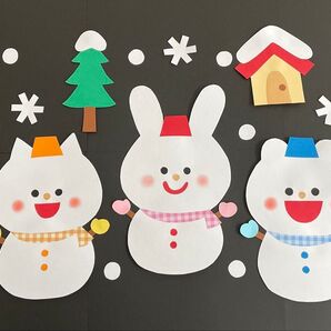 壁面飾り 雪だるま 雪遊び