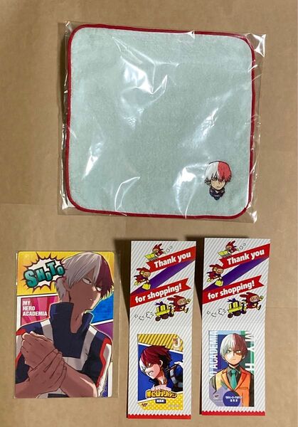 僕のヒーローアカデミア 轟焦凍 グッズ4点(今治タオル、ポートレートカード、キャラクターブロマイド)ジャンプショップ ヒロアカ