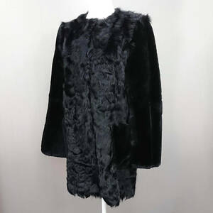  super-beauty goods *PAULE KA* real fur coat size 38(M~L) leather lambskin rabbit fur fur long coat paul (pole) ka