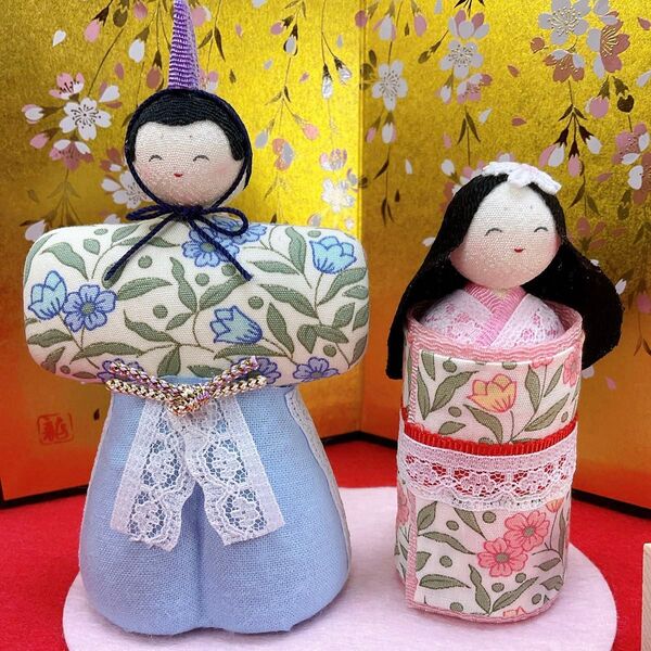 雛飾り【koti 花立ちひな】ちりめん細工 桃の節句 ひな祭り 3月雛人形 雛人形 女の子お節句 嫁節句 新品未使用 リュウコドウ