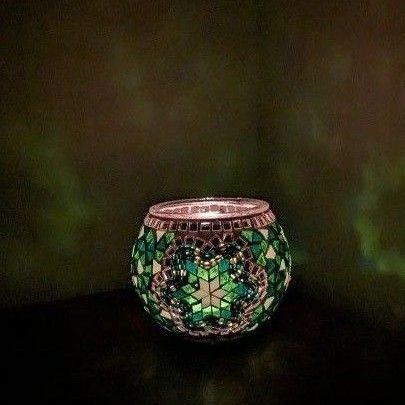 NEW トルコ製 ハンドメイド モザイク キャンドルホルダー