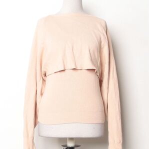 EVRIS アンサンブルカットソー ピンクベージュ FREE 長袖 ニット セーター カットソー