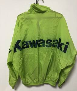 Kawasaki Kawasaki Logo нейлон половина Zip тянуть over жакет желтый зеленый размер L