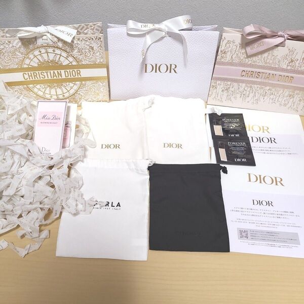 Dior ディオール 紙袋 巾着袋 CHANEL FURLA 試供品 ショップ袋 ショッパー