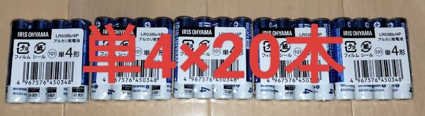 5年保存可能 アルカリ乾電池 アイリスオーヤマ 単4電池×20本 BIGCAPA basic
