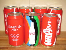 コカ・コーラ ブリキ缶 7点セット 2012年ロンドンオリンピック×タオル4種 ハッピーサマー×サンダル3種 当選品 販促品 ノベルティ 記念品_画像1