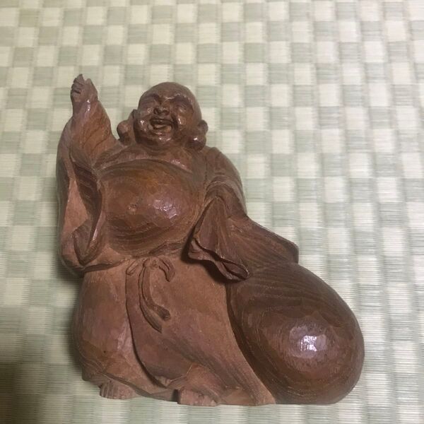 布袋様 七福神 縁起物 置物 オブジェ 木彫