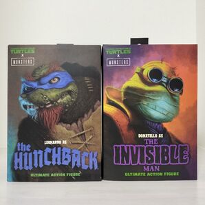 TMNT x ユニバーサルモンスター レオナルド as ハンチバック イゴール ドナテロ as 透明人間 2種セット