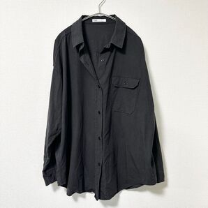 プラージュ ゆったりオーバーサイズ立体シルエットブラックベーシックシャツ
