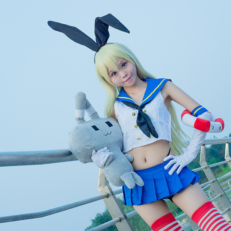 艦隊これくしょん　島風　コスプレ　全身 ウィッグ付き 艦隊これくしょん コスプレ 駆逐艦娘 セーラー服