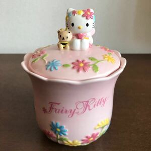 * Hello Kitty * ceramics made fea Lee Kitty flower candy pot kitchen pot flower relief case geo llama ornament 2000 year Sanrio 