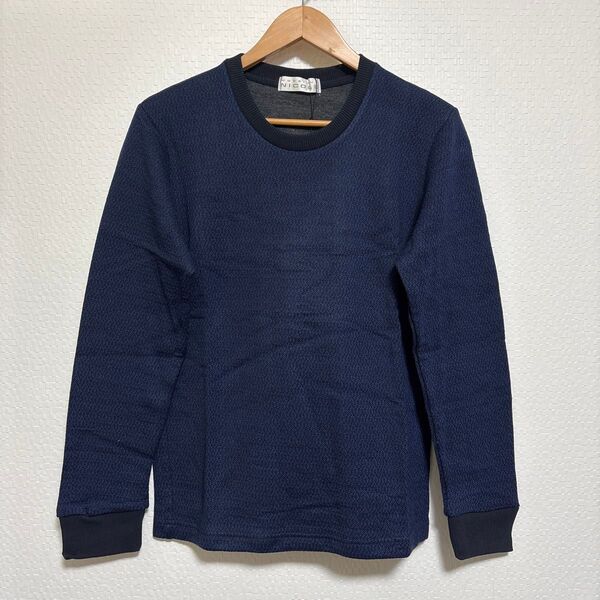【未使用タグ付き】MONSIEUR NICOLE (ムッシュニコル)ネイビー 長袖 無地 M 46