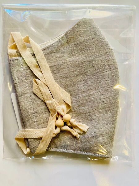 オーガニックコットンマスク ライトグレーL