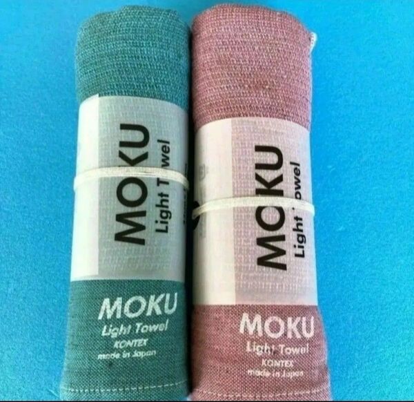 新品 MOKU ライトフェイスタオル 2本セットモスグリーンピンク2本セット