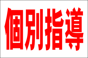 お手軽看板「個別指導（赤）」大判・屋外可