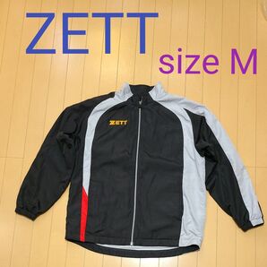 ZETT ジャンパー ジャケット 長袖 PRO STATUS Mサイズ ブラック×グレー ジップアップ 野球 baseball