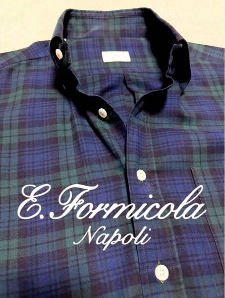 【美品】Errico Formicola/エッリコフォルミコラ/ブラックウォッチ/BDシャツ/UNITED ARROWS別注品/M